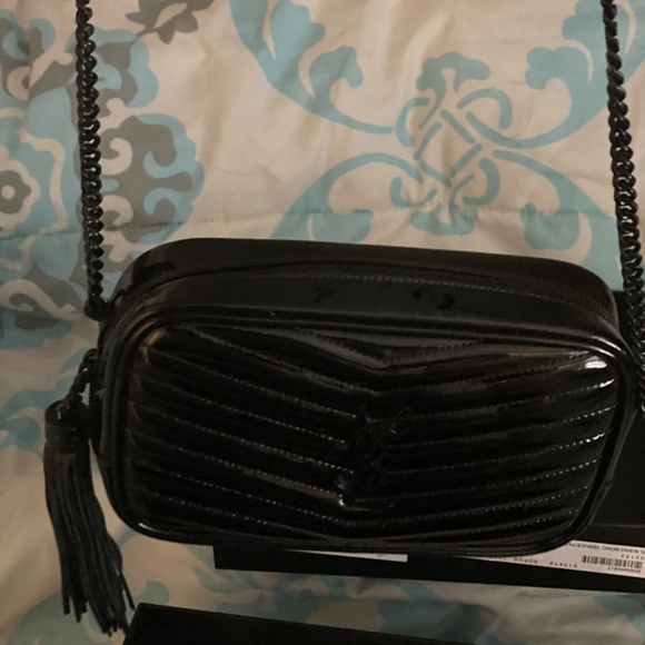 Yves Saint Laurent Mini Matelassé Patent Leather Camera Crossbody Bag - Picture 2 of 4